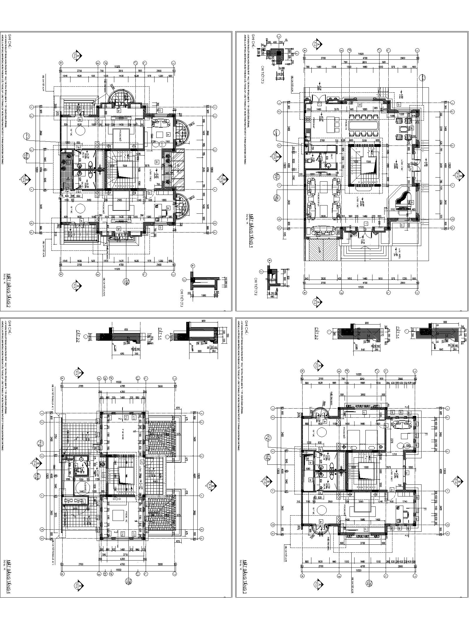 Bản vẽ thi công biệt thự 02